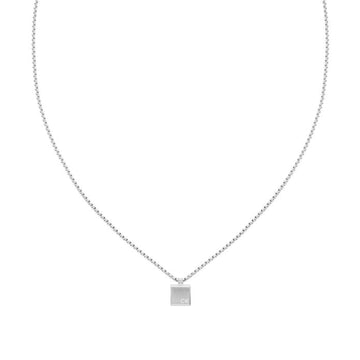 Ανδρικό κολιέ Calvin Klein 35000486 ατσάλινο σε ασημί χρώμα με τετράγωνο κρεμαστό μοτίφ.